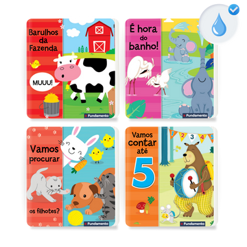 Kit 4 Livros Infantis de Banho para Bebês