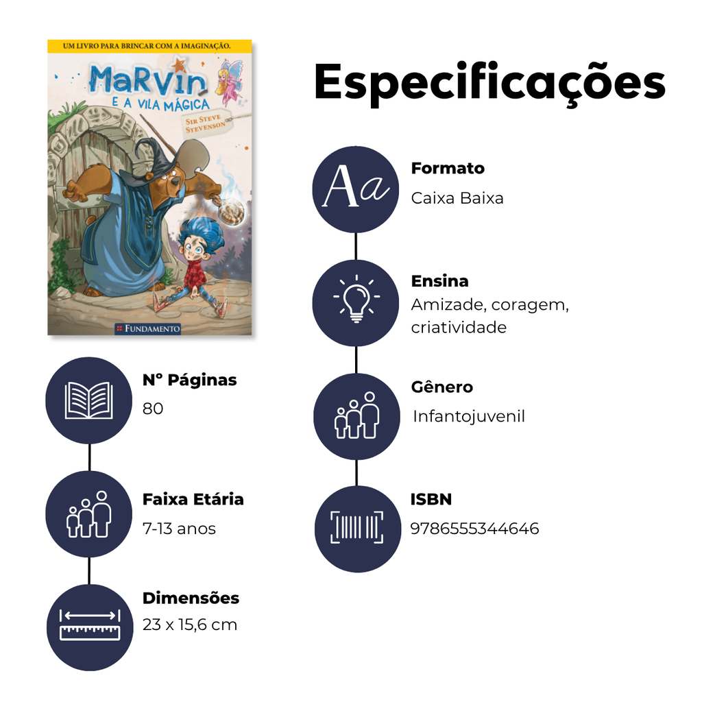 Marvin e a Vila Mágica - Livro 1 - Editora Fundamento livro_infantil