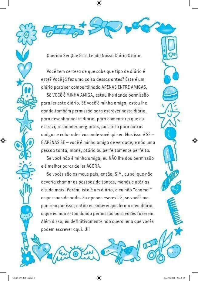 Nosso Diário Otário - Um Diário para Dividir com As Suas Amigas - Editora Fundamento livro_infantil