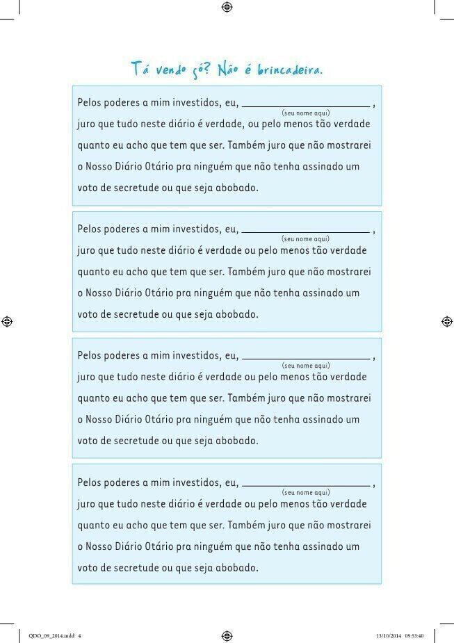 Nosso Diário Otário - Um Diário para Dividir com As Suas Amigas - Editora Fundamento livro_infantil