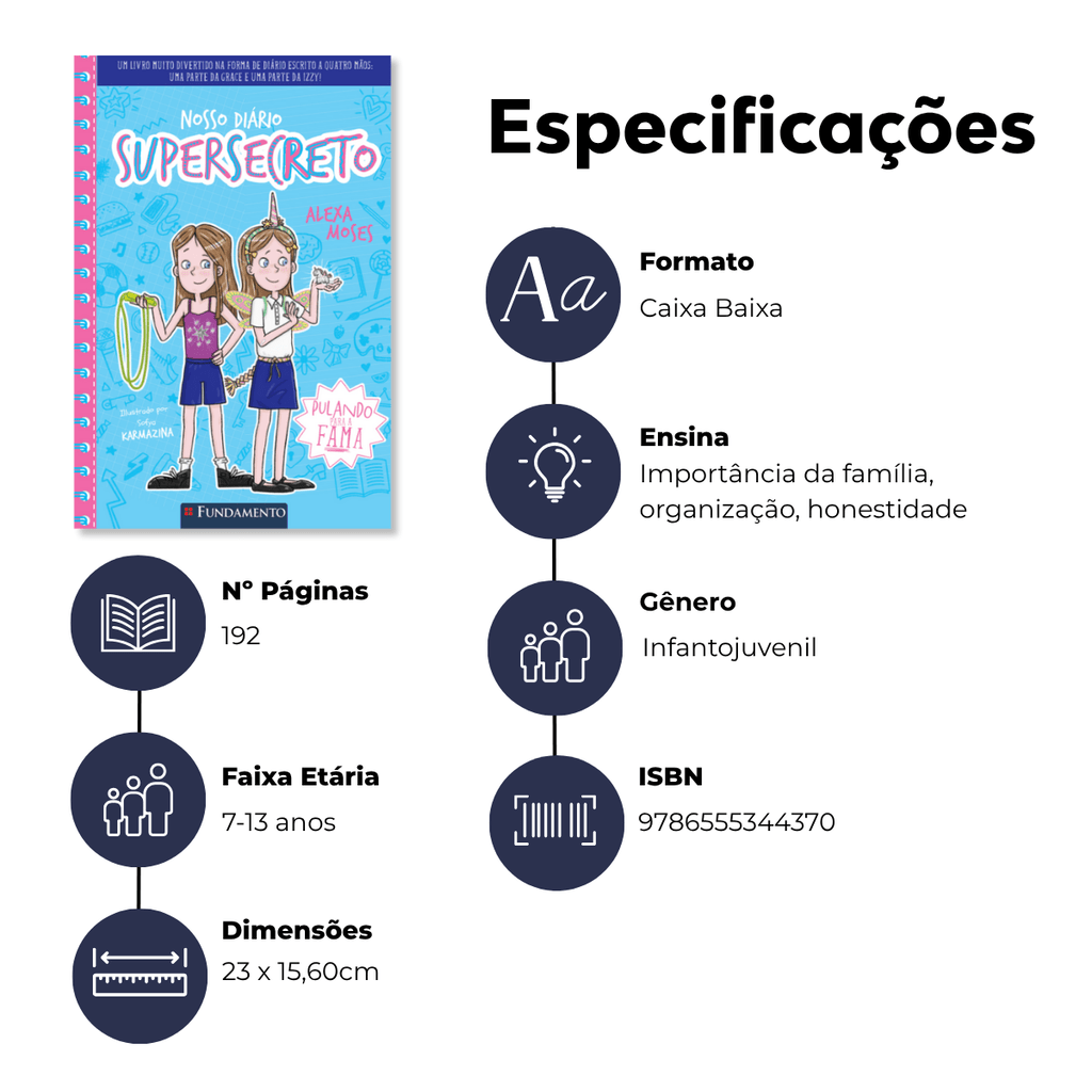 Nosso Diário Supersecreto 2: Pulando para a Fama - Editora Fundamento livro_infantil