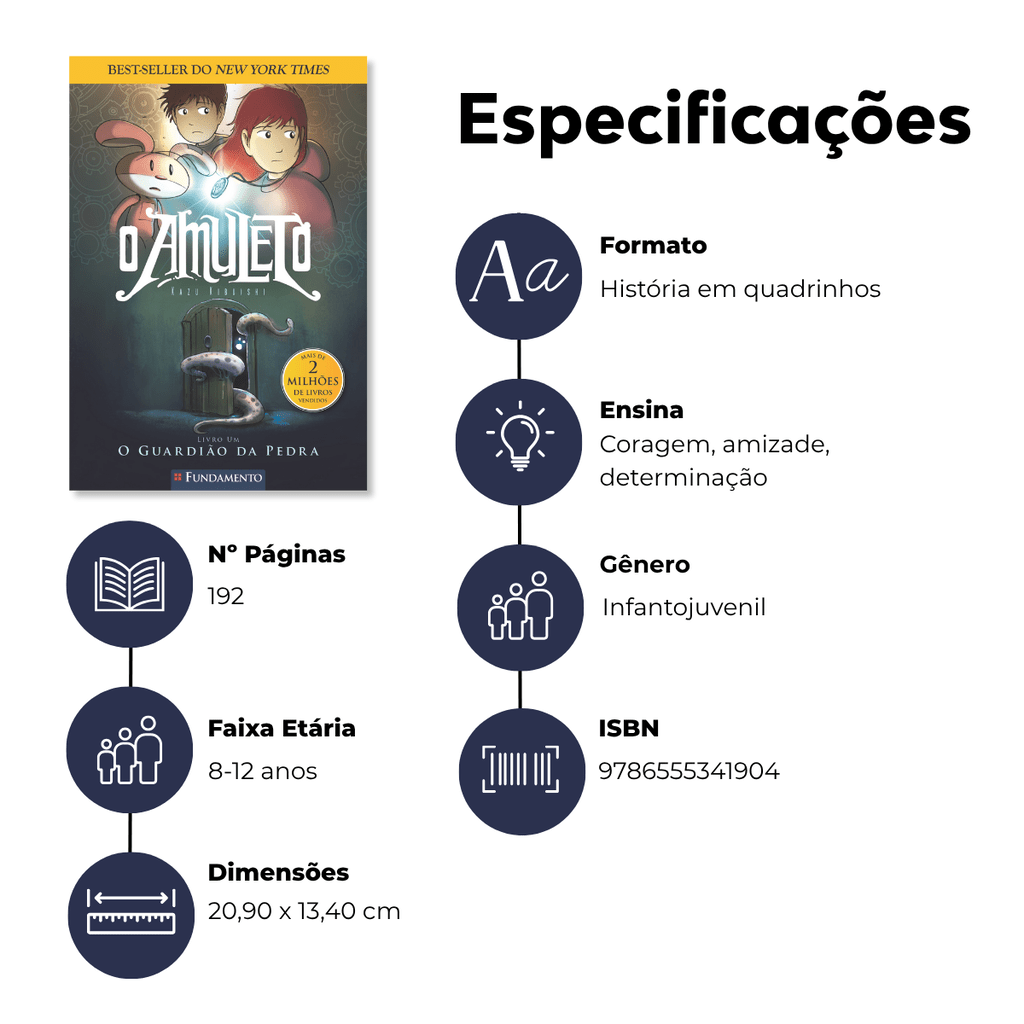 O Amuleto 01 - O Guardião da Pedra - Editora Fundamento livro_infantil