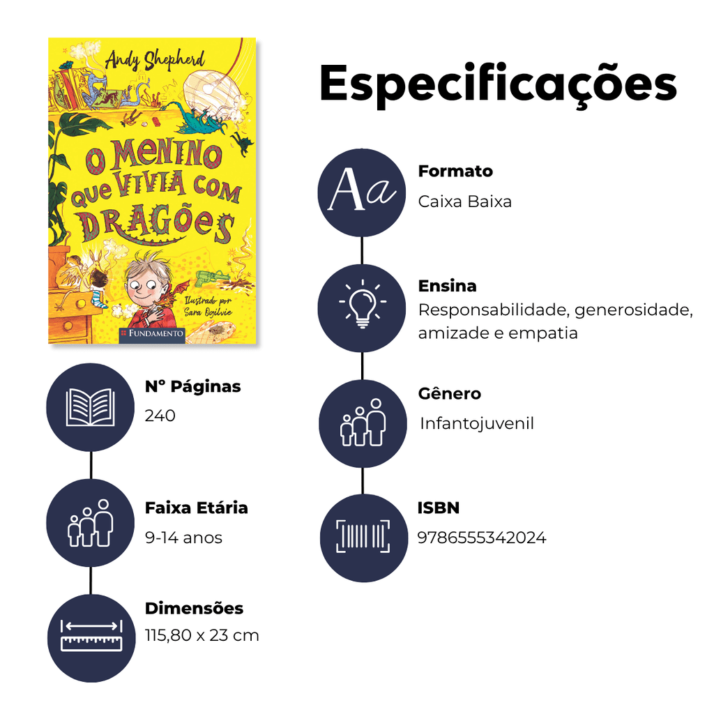 O Menino Que Vivia com Dragões - Série o Menino Que Criava Dragões, Vol. 2 - Editora Fundamento livro_infantil