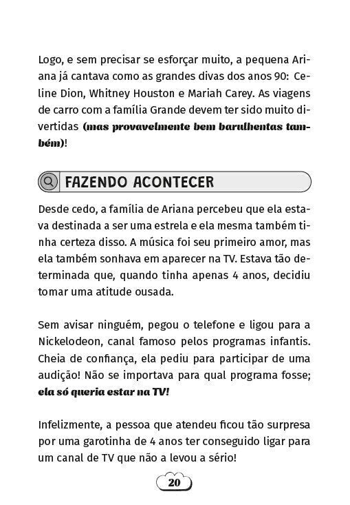 O Mundo de Ariana Grande - o Melhor Guia Extraoficial para Fãs - Editora Fundamento livro_infantil