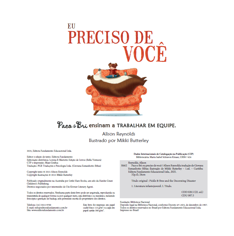 Paco e Bri: Eu Preciso de Você - Editora Fundamento livro_infantil