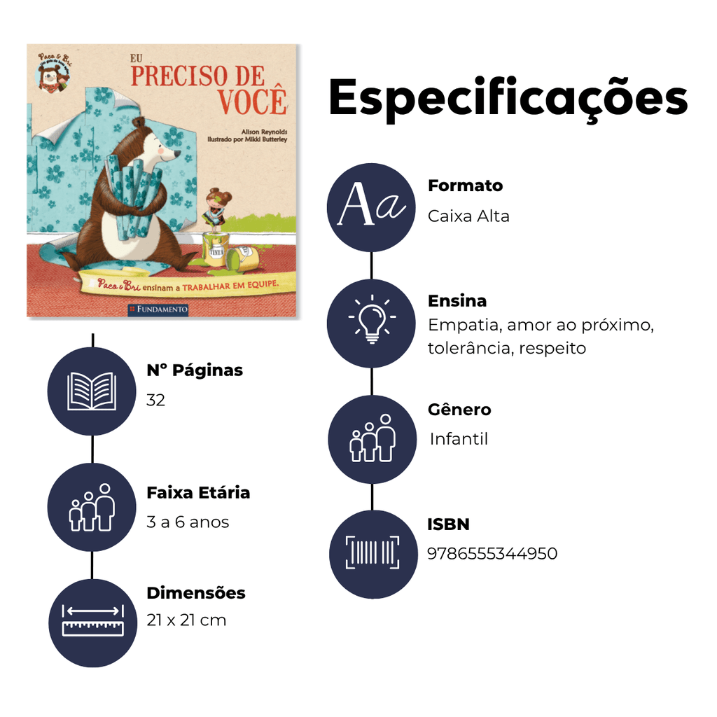 Paco e Bri: Eu Preciso de Você - Editora Fundamento livro_infantil