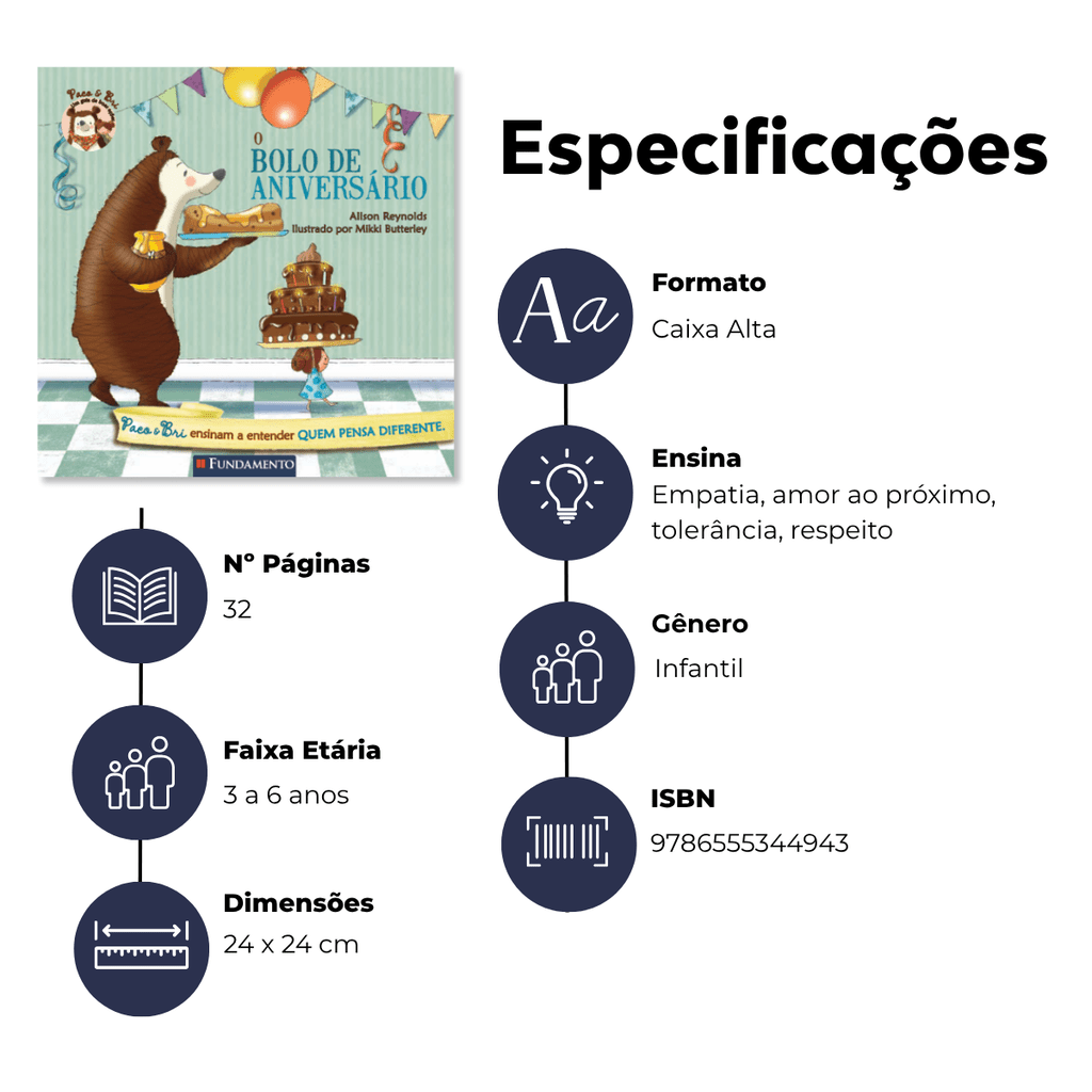 Paco e Bri: o Bolo de Aniversário - Editora Fundamento livro_infantil