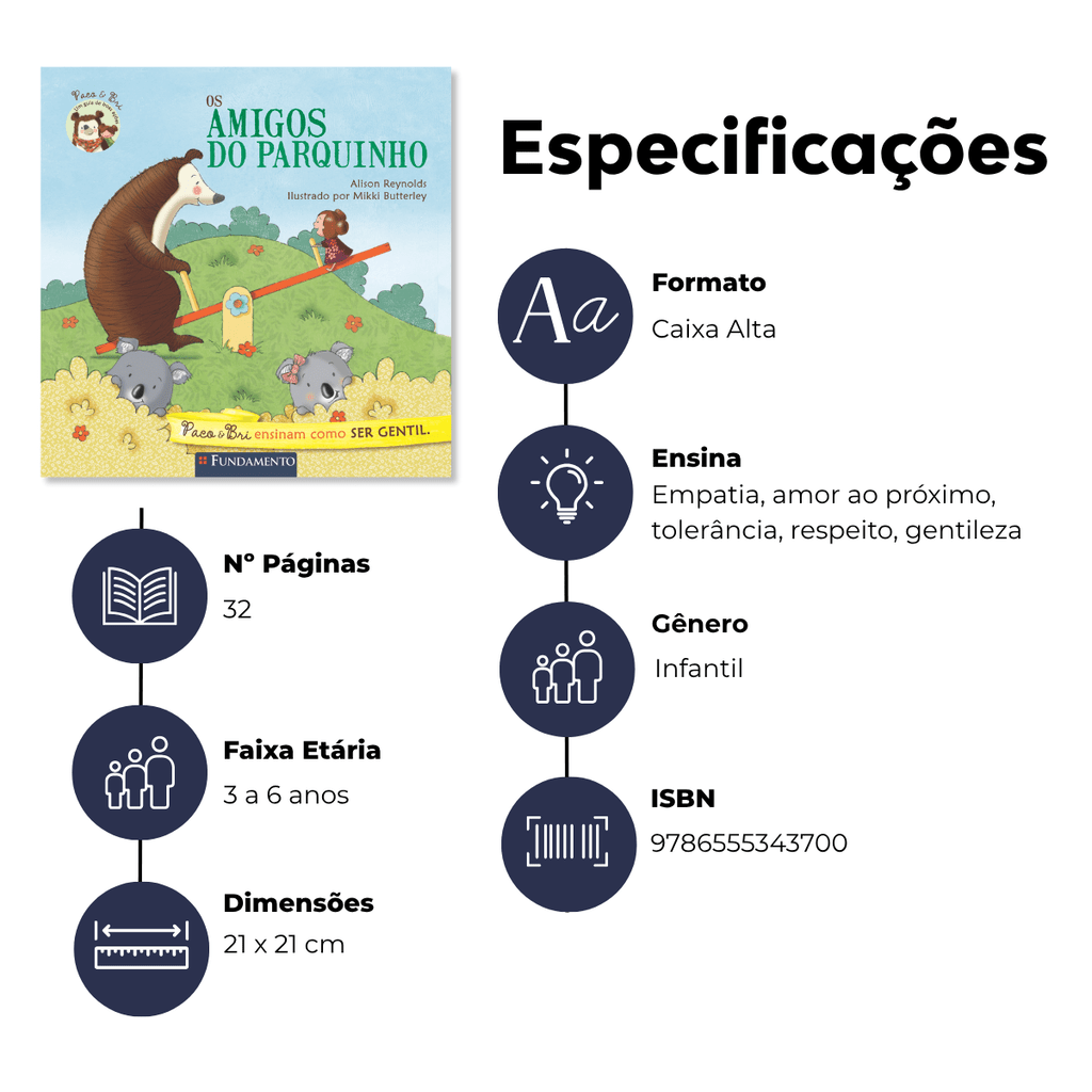 Paco e Bri: Os Amigos do Parquinho - Editora Fundamento livro_infantil