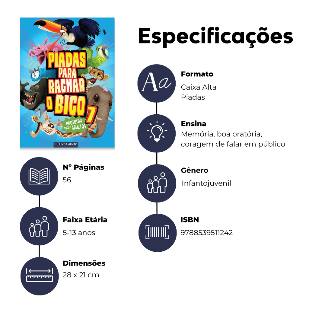 Piadas para Rachar o Bico - Azul Claro - Editora Fundamento livro_infantil