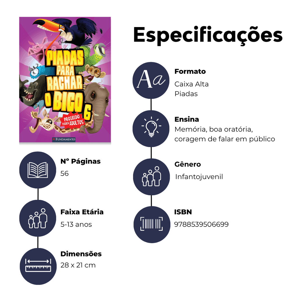 Piadas para Rachar o Bico - Roxo - Editora Fundamento livro_infantil