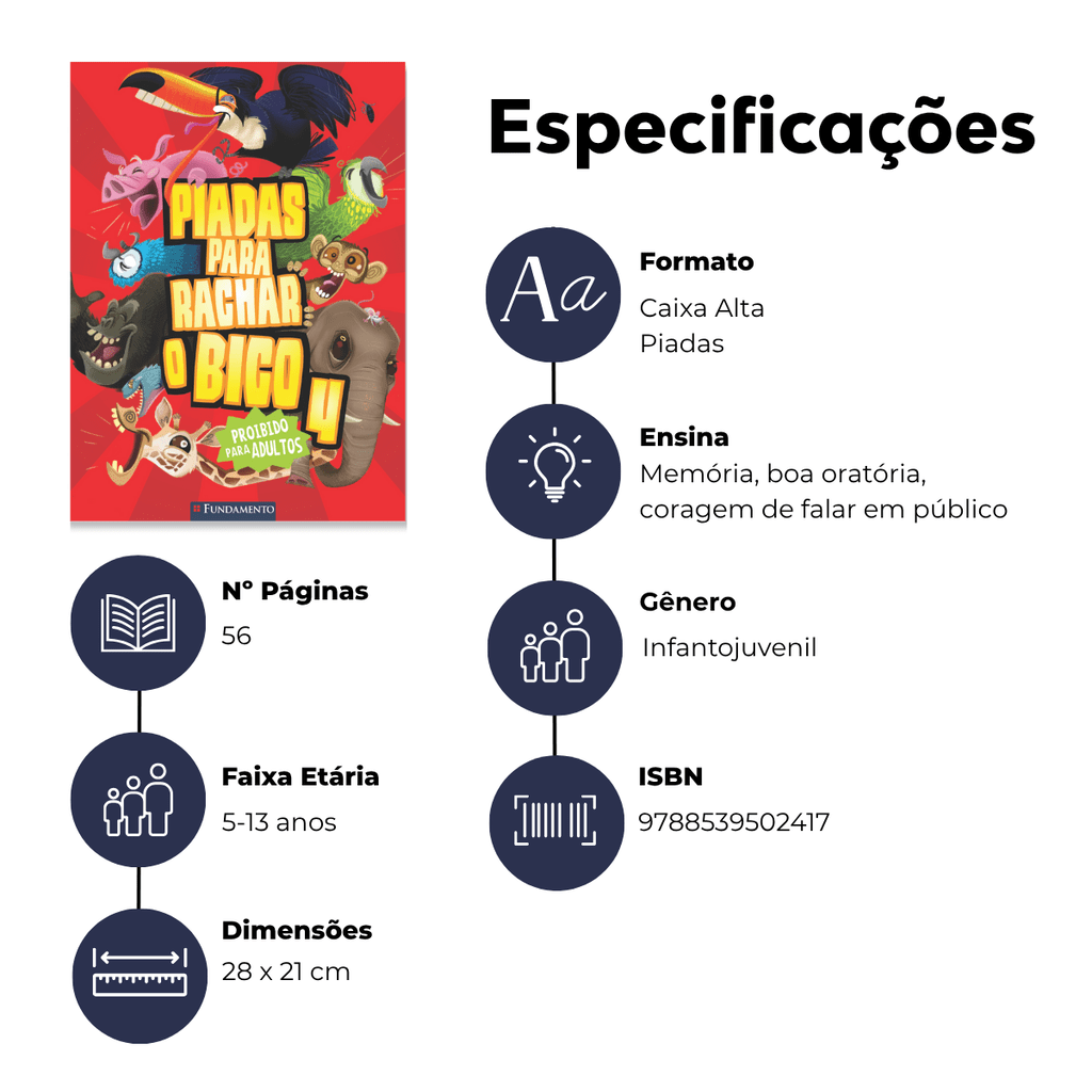 Piadas para Rachar o Bico - Vermelho - Editora Fundamento livro_infantil