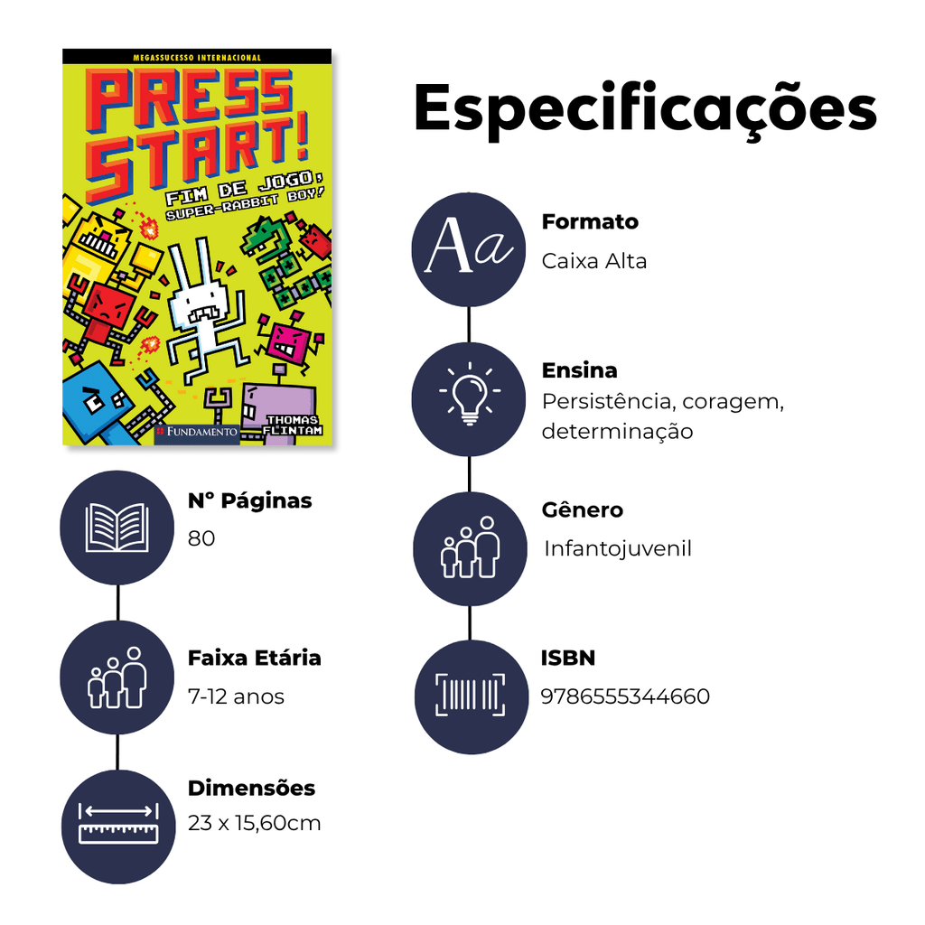 Press Start 1: Fim de Jogo, Super - Rabbit Boy! - Editora Fundamento livro_infantil