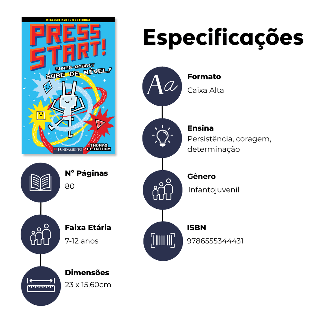 Press Start 2: Super - Rabbit Sobe de Nível - Editora Fundamento livro_infantil