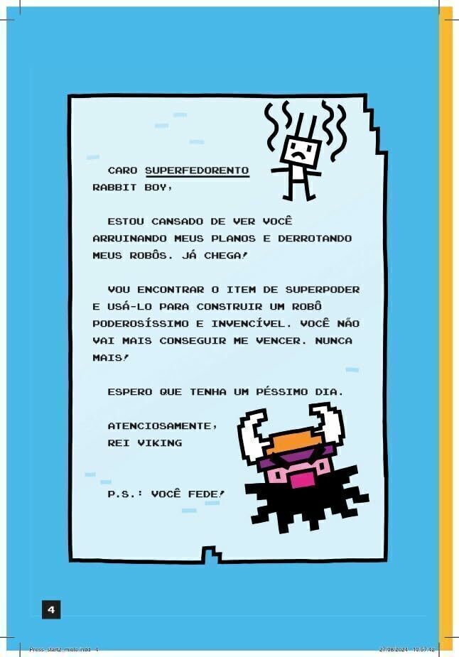 Press Start 2: Super - Rabbit Sobe de Nível - Editora Fundamento livro_infantil