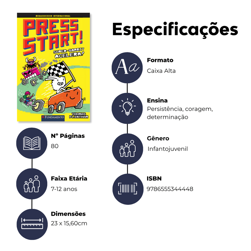 Press Start 3: Super - Rabbit Acelera - Editora Fundamento livro_infantil