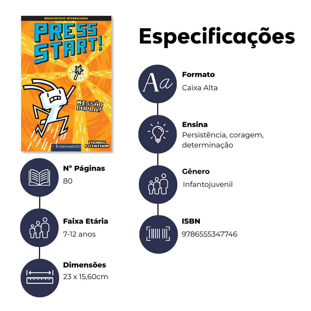 Press Start 6: Missão Dupla! - Editora Fundamento livro_infantil