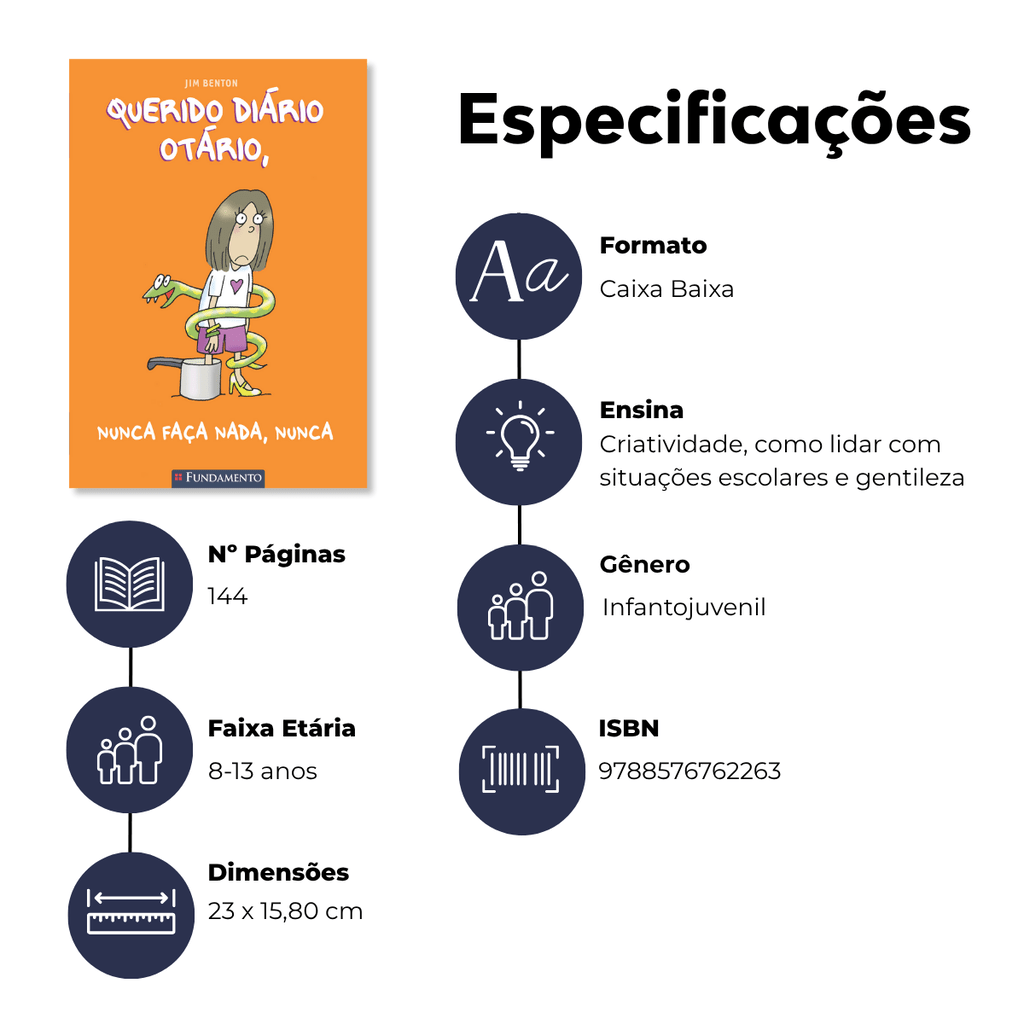 Querido Diário Otário - Nunca Faça Nada, Nunca - Editora Fundamento livro_infantil