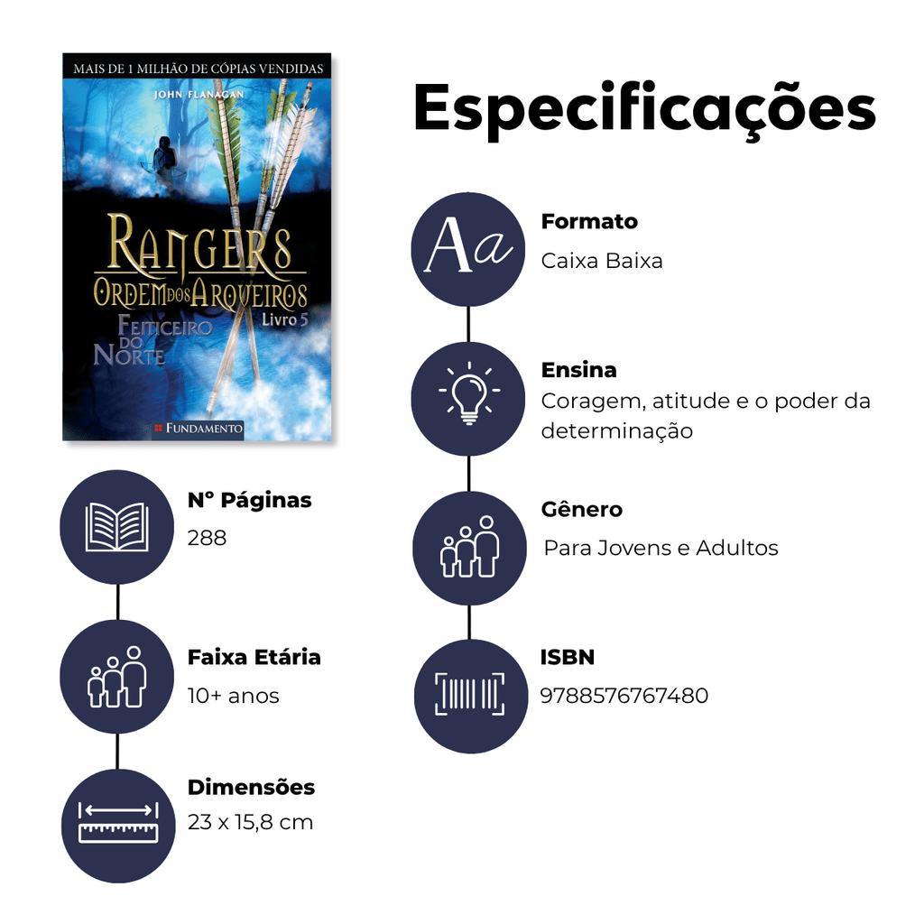 Rangers Ordem dos Arqueiros 05 - Feiticeiro do Norte - Editora Fundamento livro_infantil