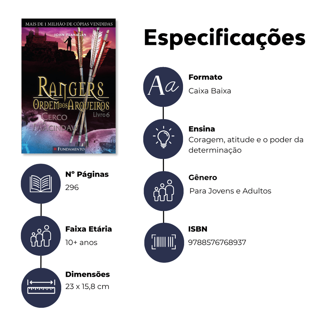 Rangers Ordem dos Arqueiros 06 - Cerco a Macindaw - Editora Fundamento livro_infantil