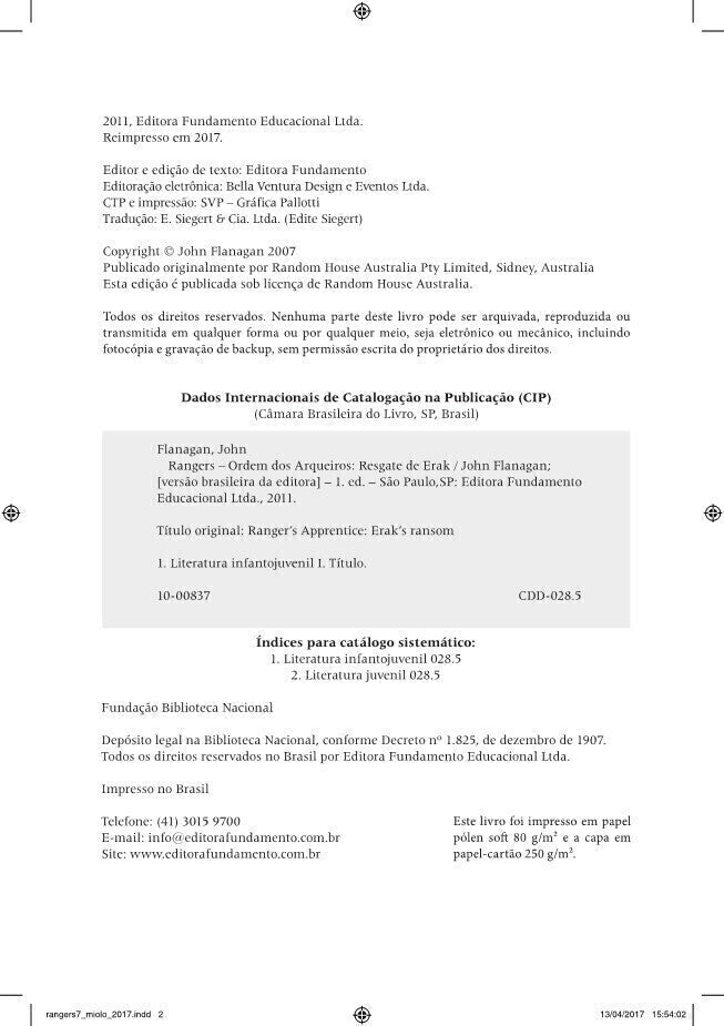 Rangers Ordem dos Arqueiros 07 - Resgate de Erak - Editora Fundamento livro_infantil