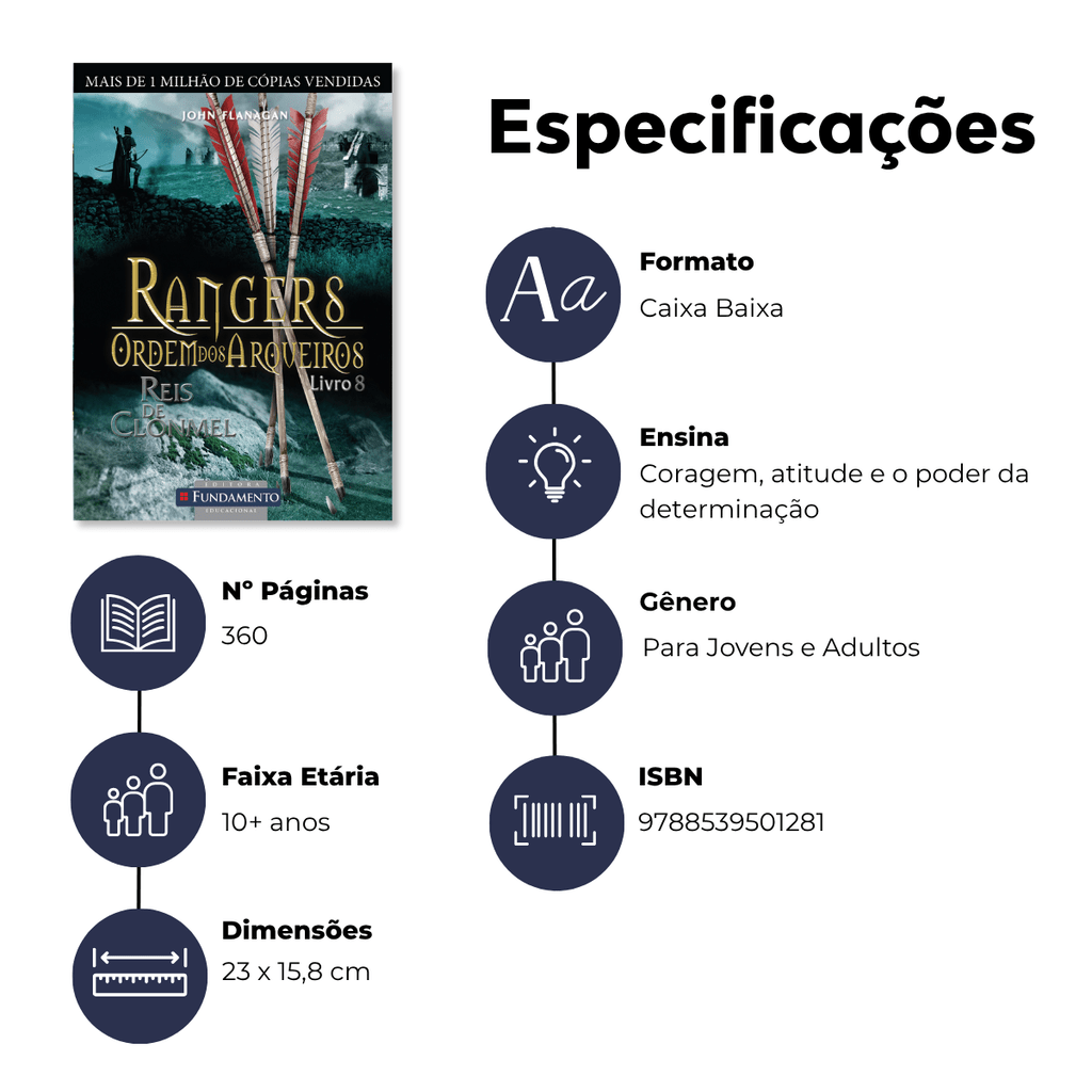Rangers Ordem dos Arqueiros 08 - Reis de Clonmel - Editora Fundamento livro_infantil