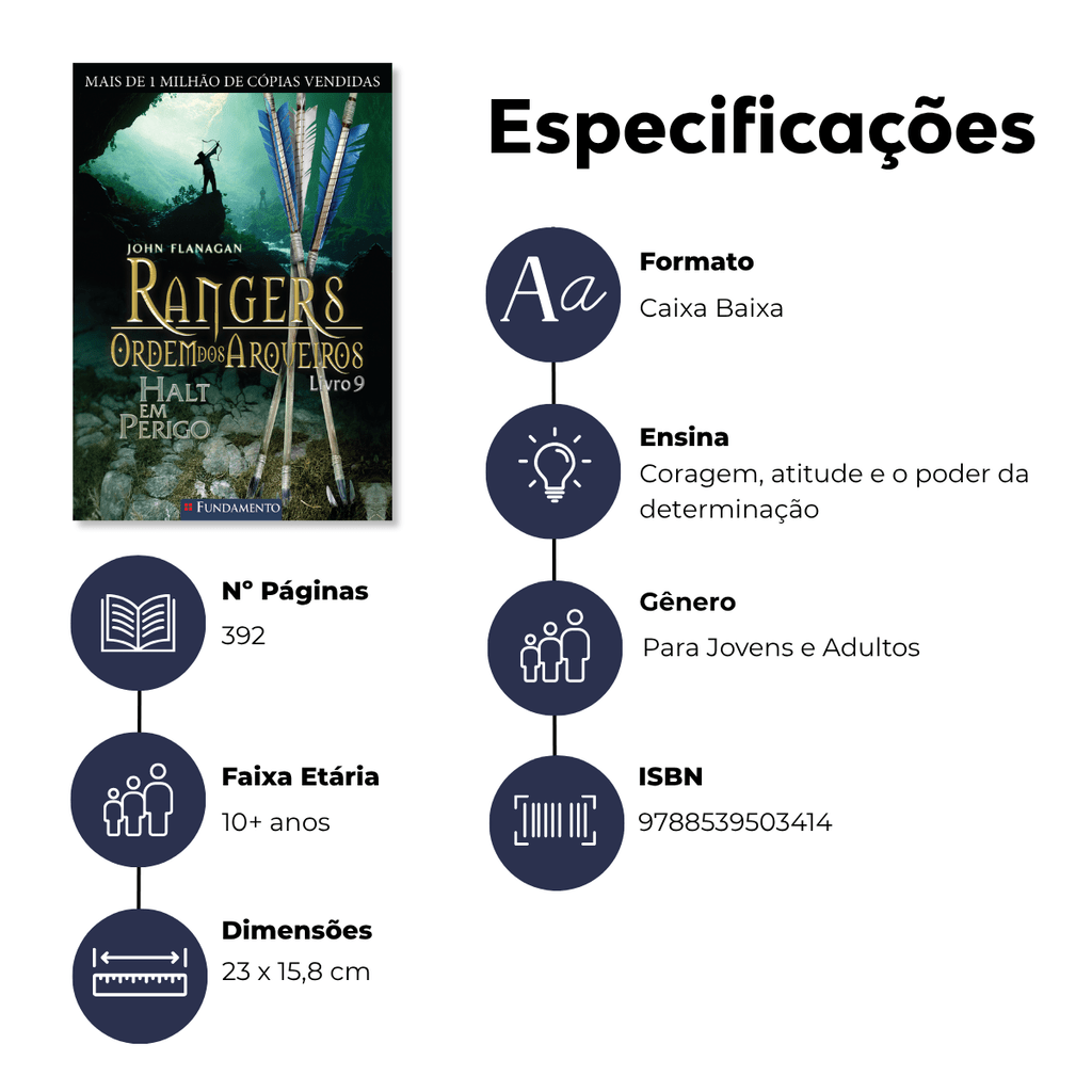 Rangers Ordem dos Arqueiros 09 - Halt em Perigo - Editora Fundamento livro_infantil