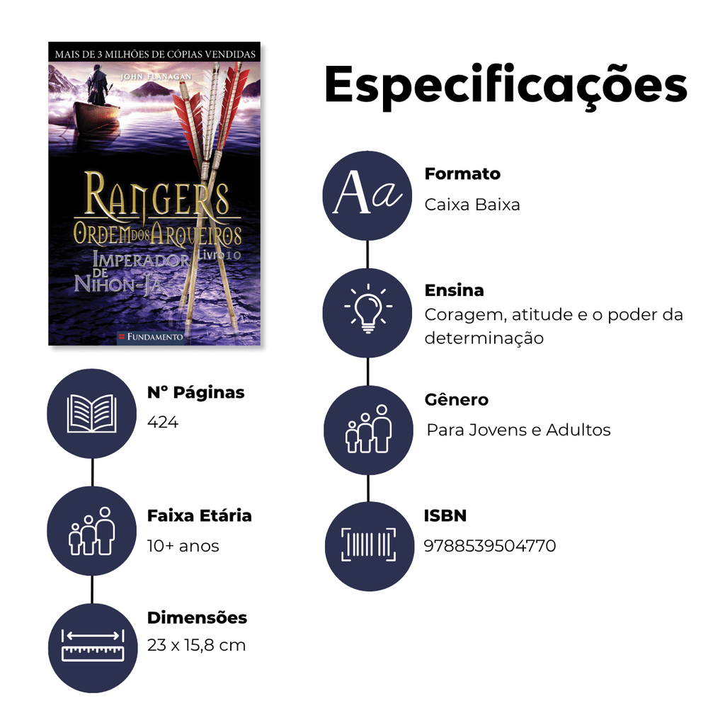 Rangers Ordem dos Arqueiros 10 - Imperador de Nihon - ja - Editora Fundamento livro_infantil