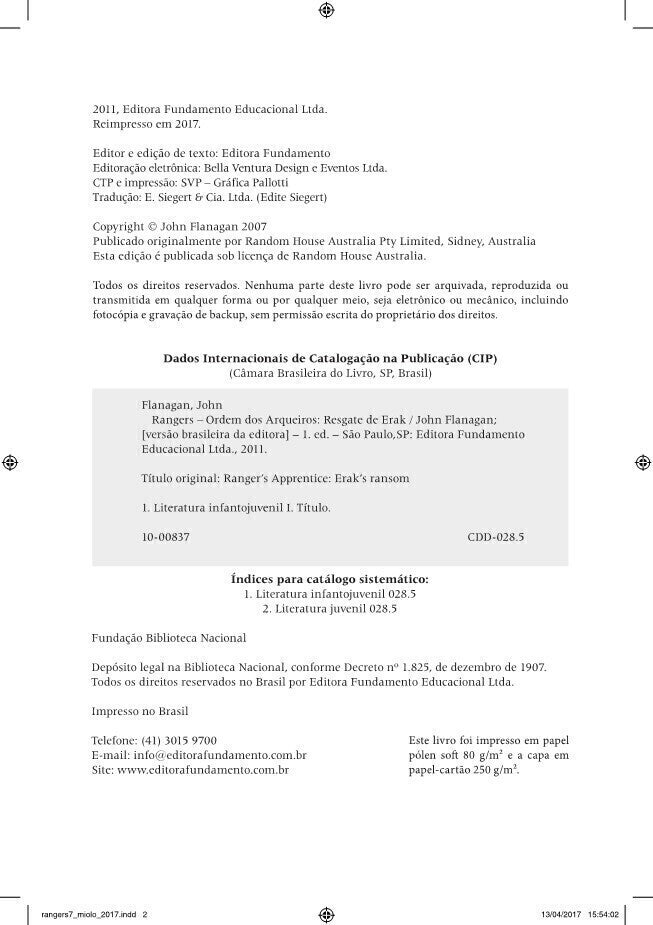 Rangers Ordem dos Arqueiros 07 - Resgate de Erak