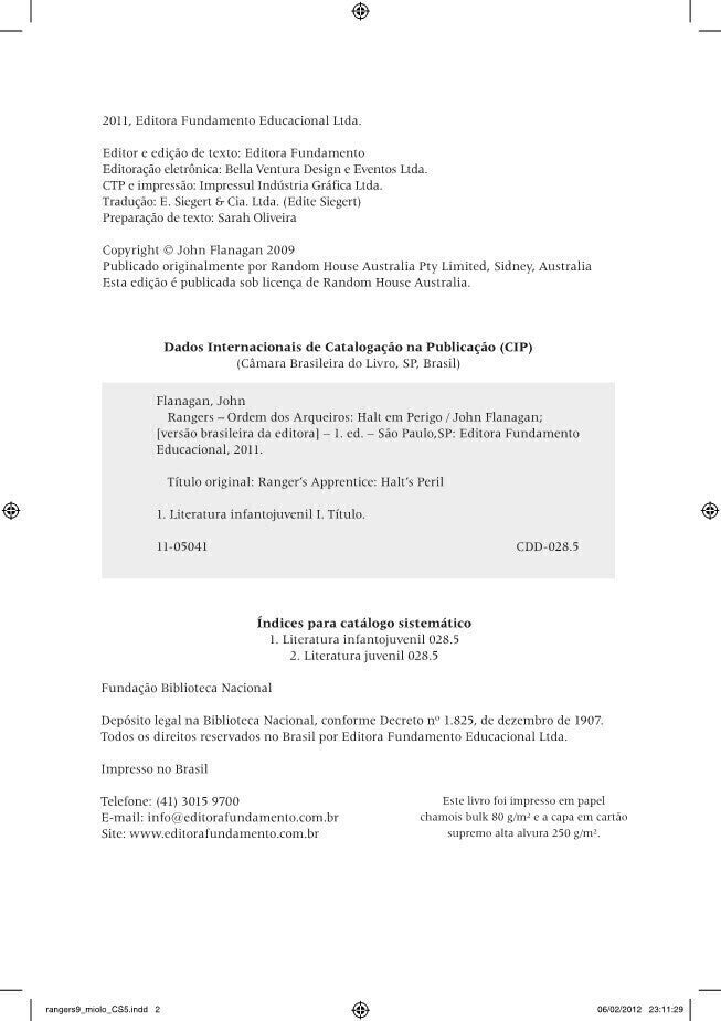 Rangers Ordem dos Arqueiros 09 - Halt em Perigo