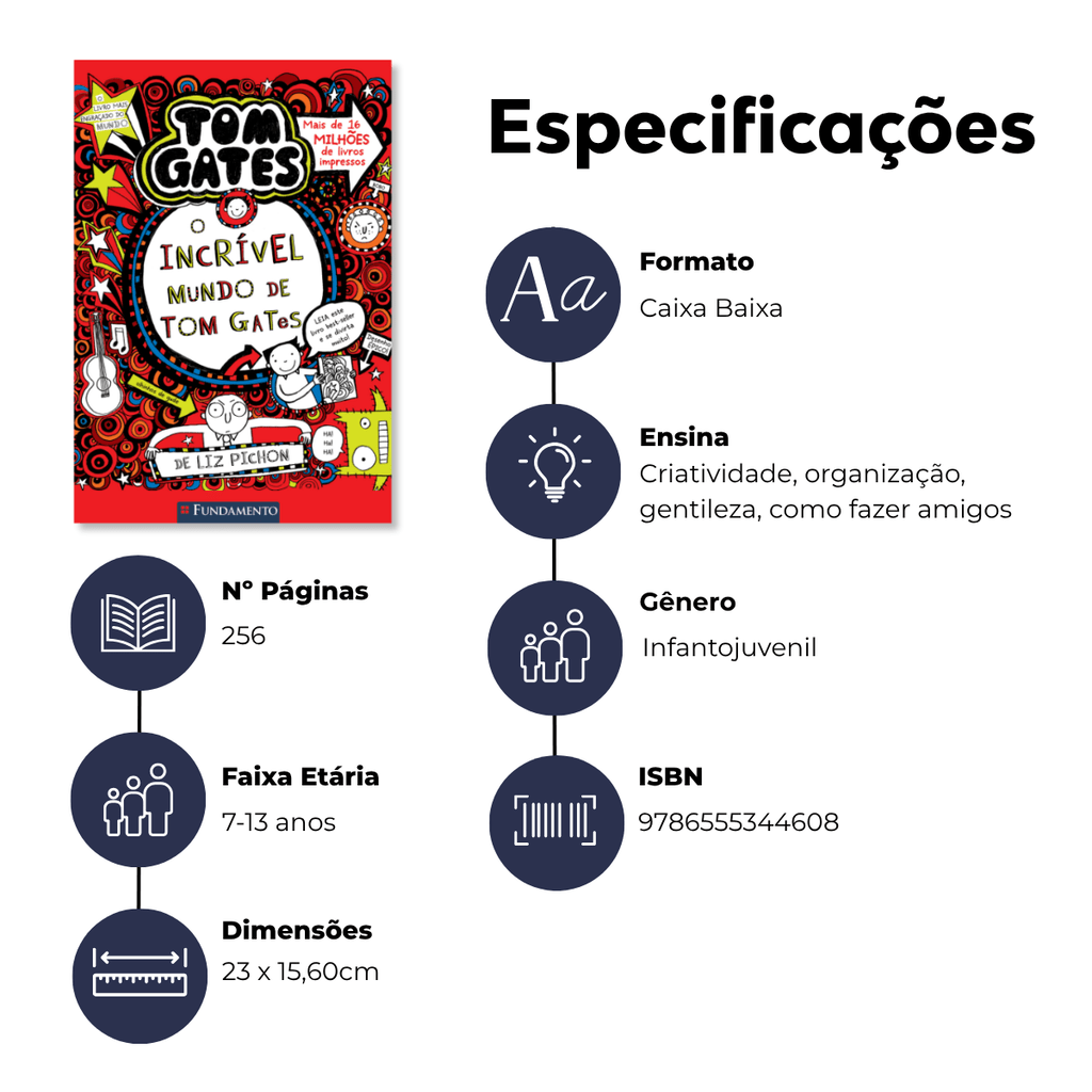 Tom Gates: o Incrível Mundo de Tom Gates - Editora Fundamento livro_infantil