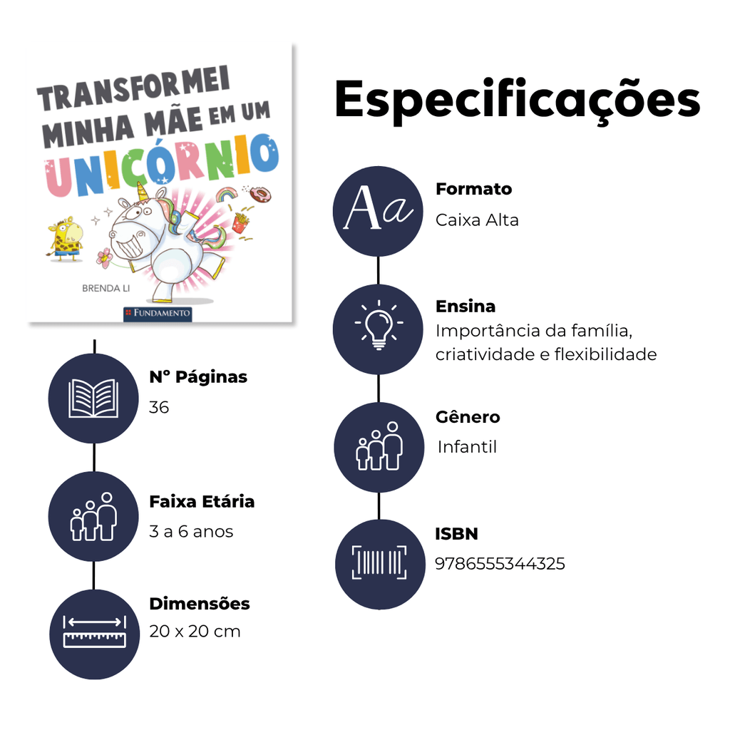 Transformei Minha Mãe em Um Unicórnio - Editora Fundamento livro_infantil