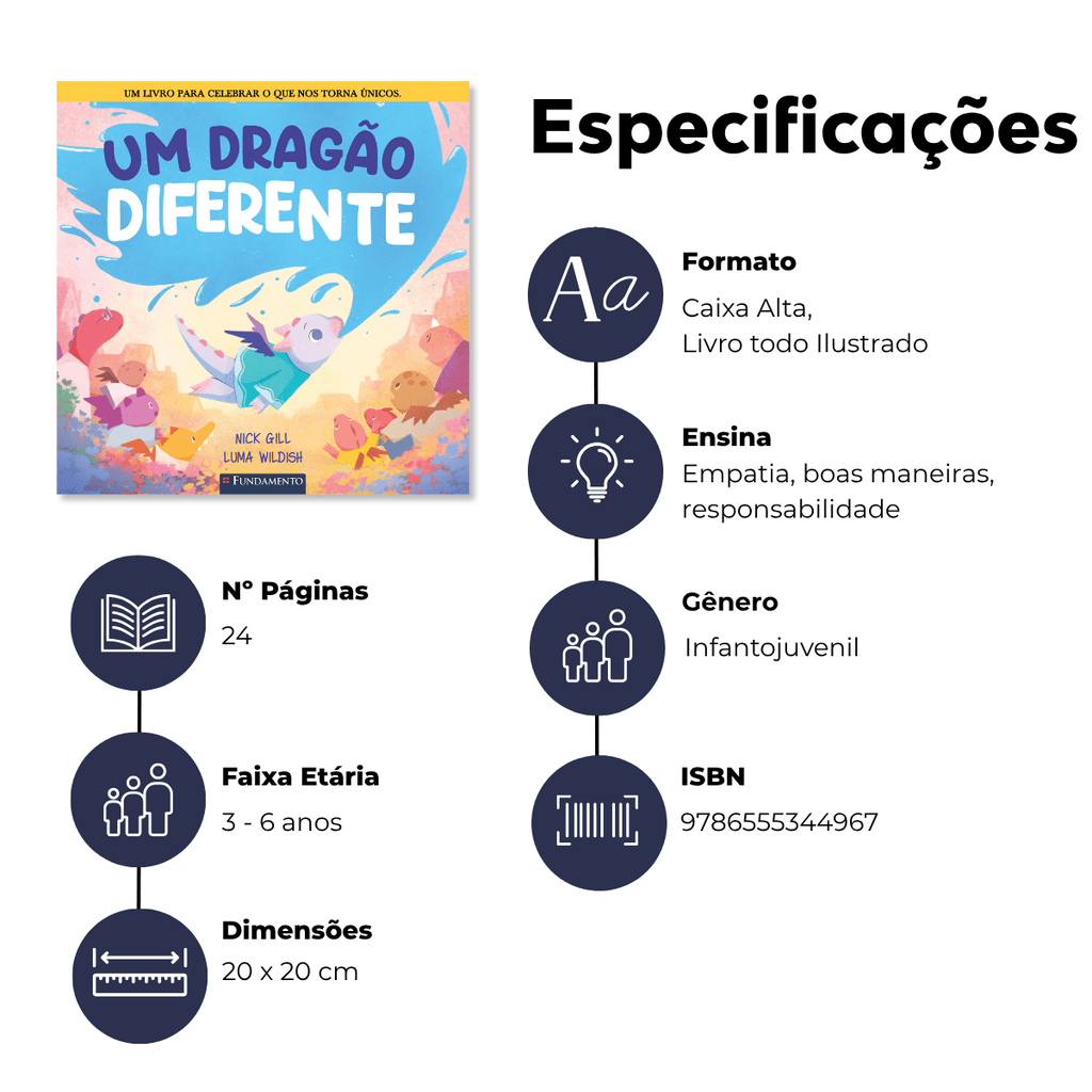 Um Dragão Diferente - Editora Fundamento livro_infantil