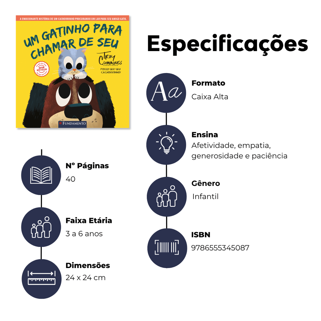 Um Gatinho para Chamar de Seu - Editora Fundamento livro_infantil