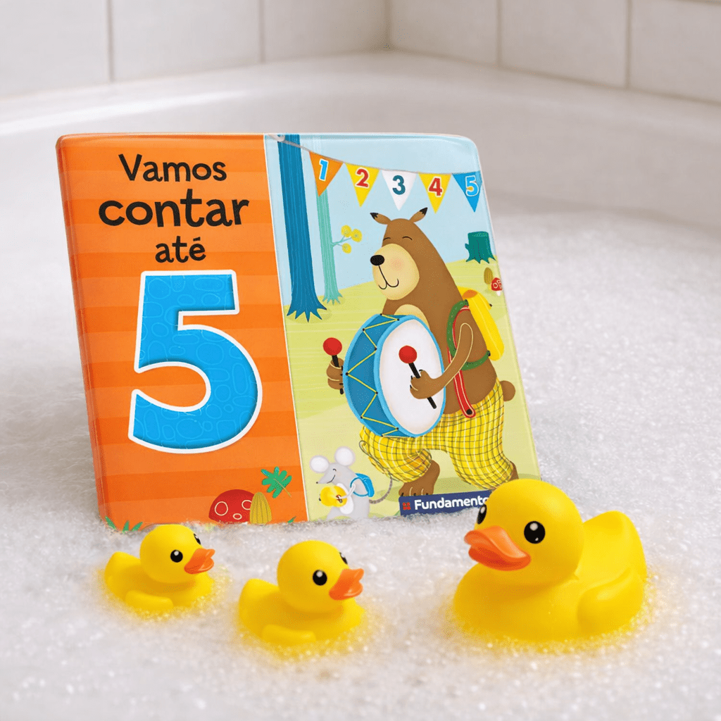 Vamos Contar até 5! (Livro de Banho para Bebês) - Editora Fundamento livro_infantil