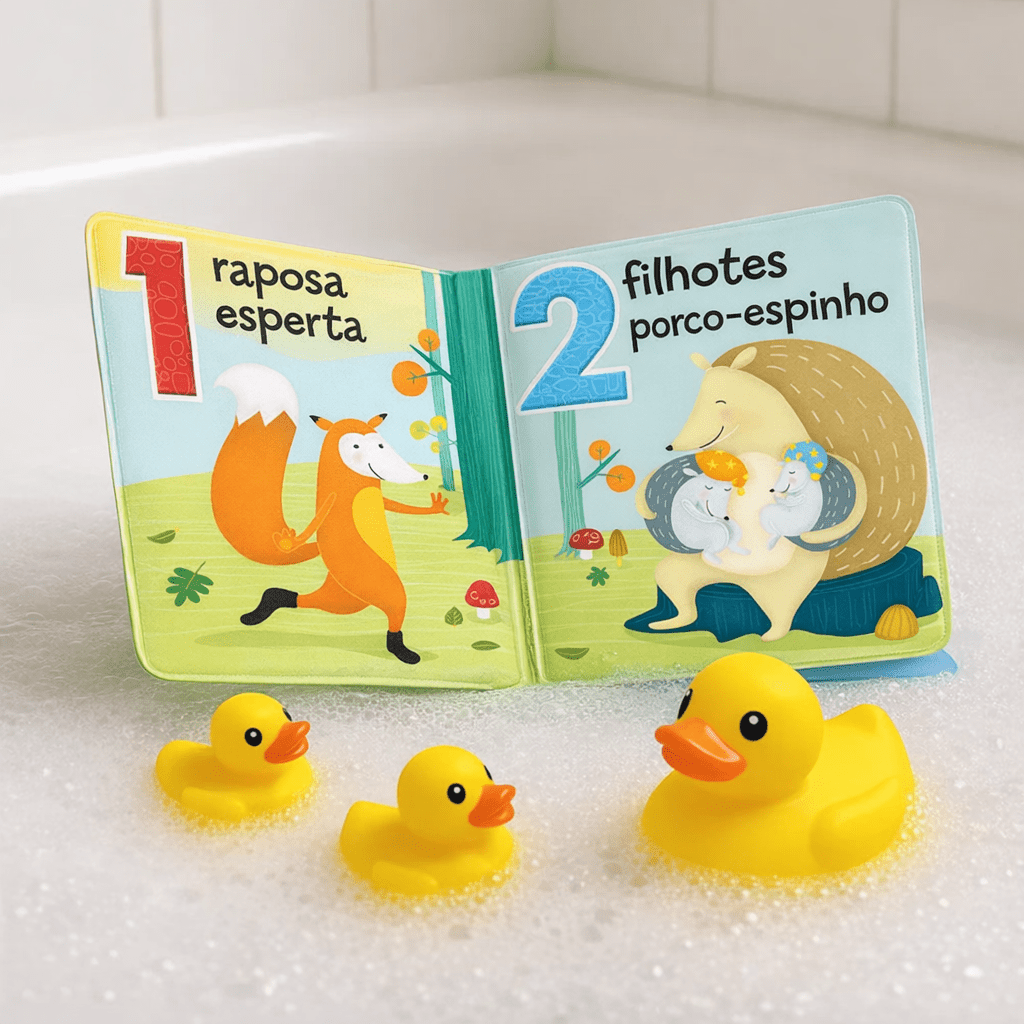 Vamos Contar até 5! (Livro de Banho para Bebês) - Editora Fundamento livro_infantil