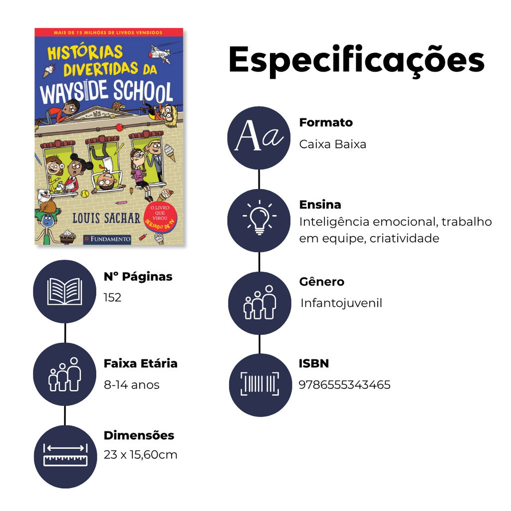 Wayside School 1 - Histórias Divertidas da Wayside School - Editora Fundamento livro_infantil