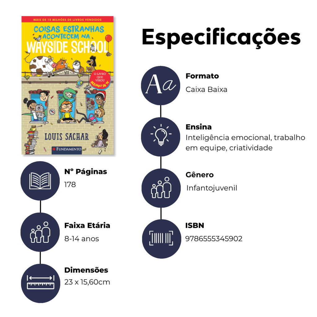 Wayside School 3 - Coisas Estranhas Acontecem na Wayside School - Editora Fundamento livro_infantil