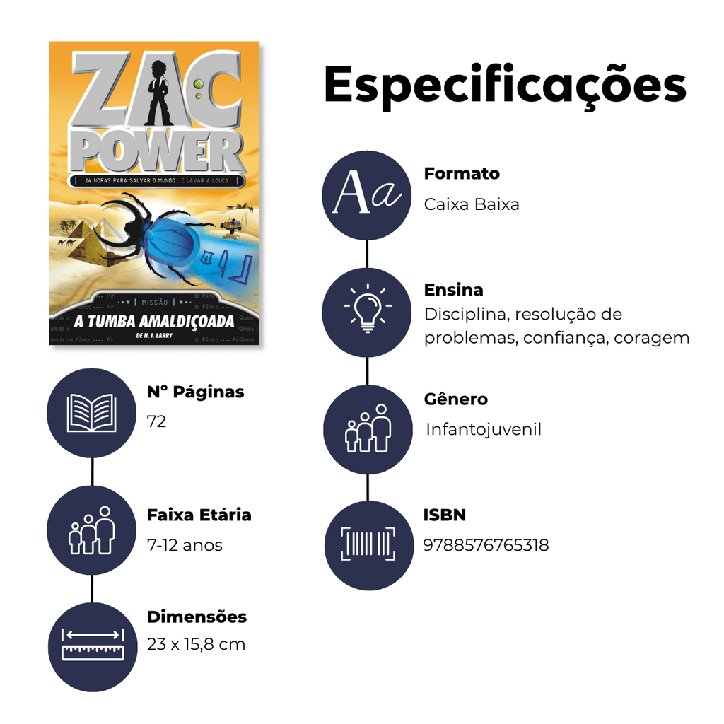 Zac Power - A Tumba Amaldiçoada - Editora Fundamento livro_infantil