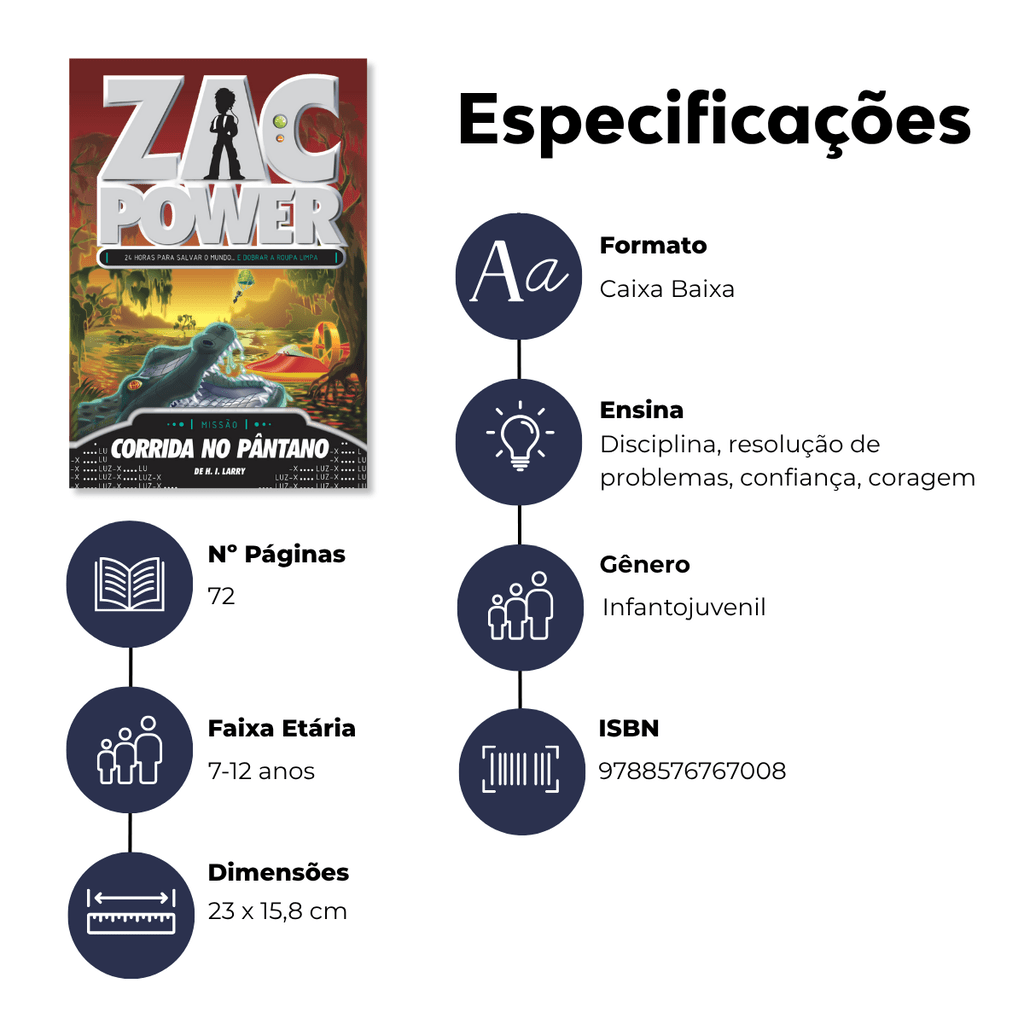 Zac Power - Corrida no Pântano - Editora Fundamento livro_infantil