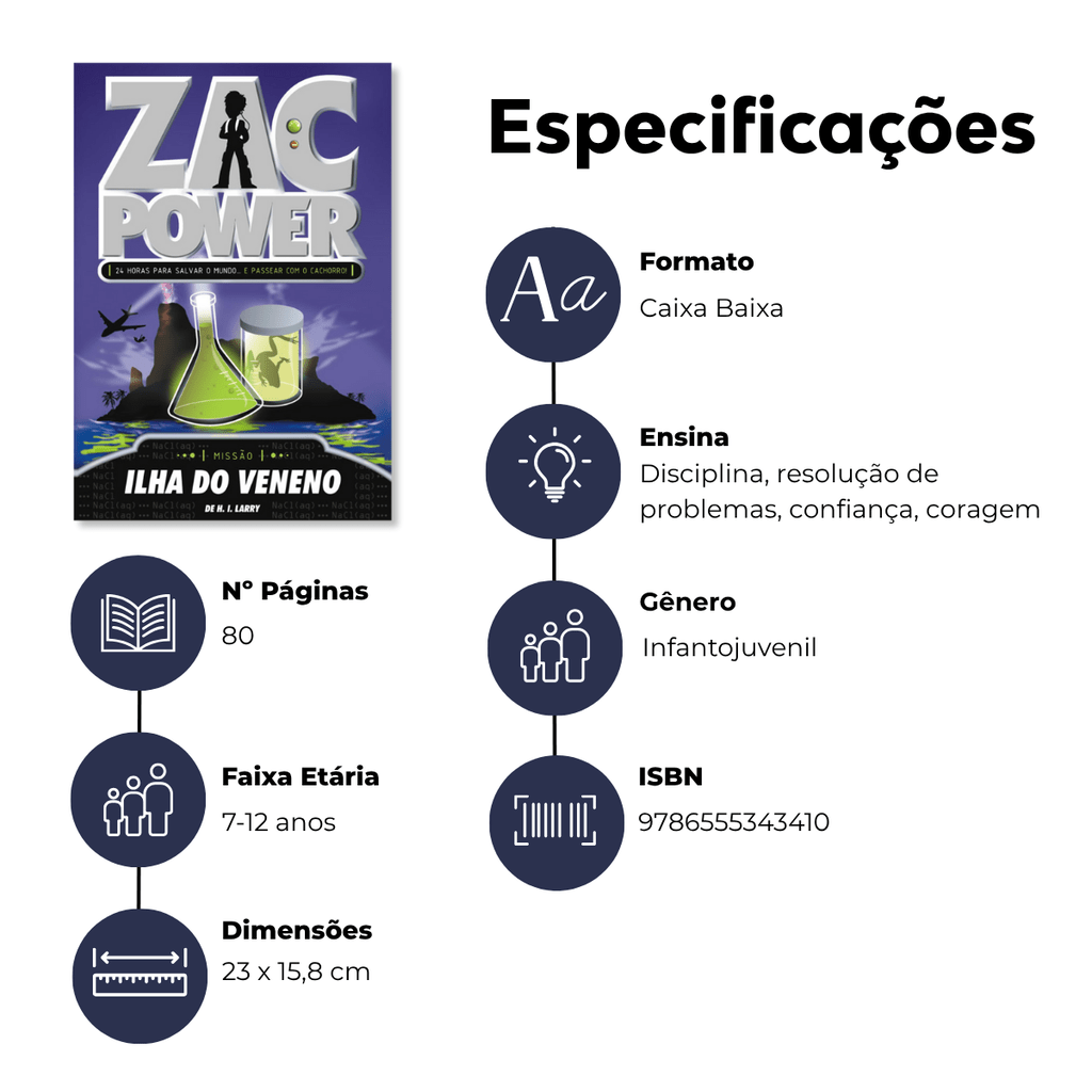 Zac Power - Ilha do Veneno - Editora Fundamento livro_infantil