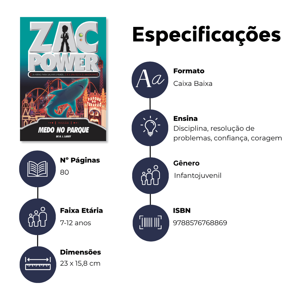 Zac Power - Medo no Parque - Editora Fundamento livro_infantil