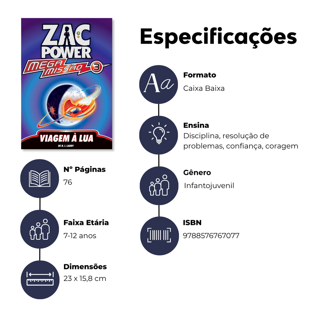 Zac Power Megamissão - Viagem À Lua - Editora Fundamento livro_infantil