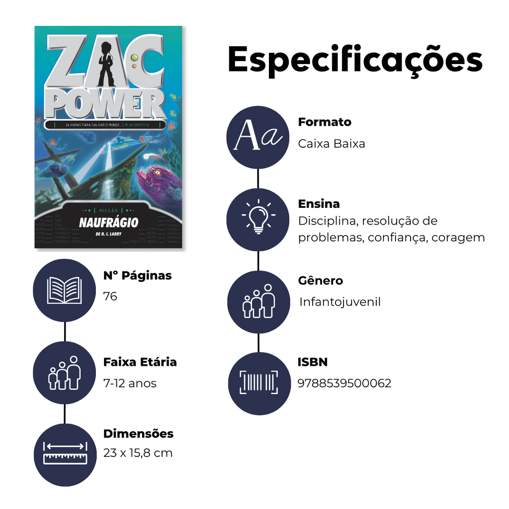Zac Power - Naufrágio - Editora Fundamento livro_infantil