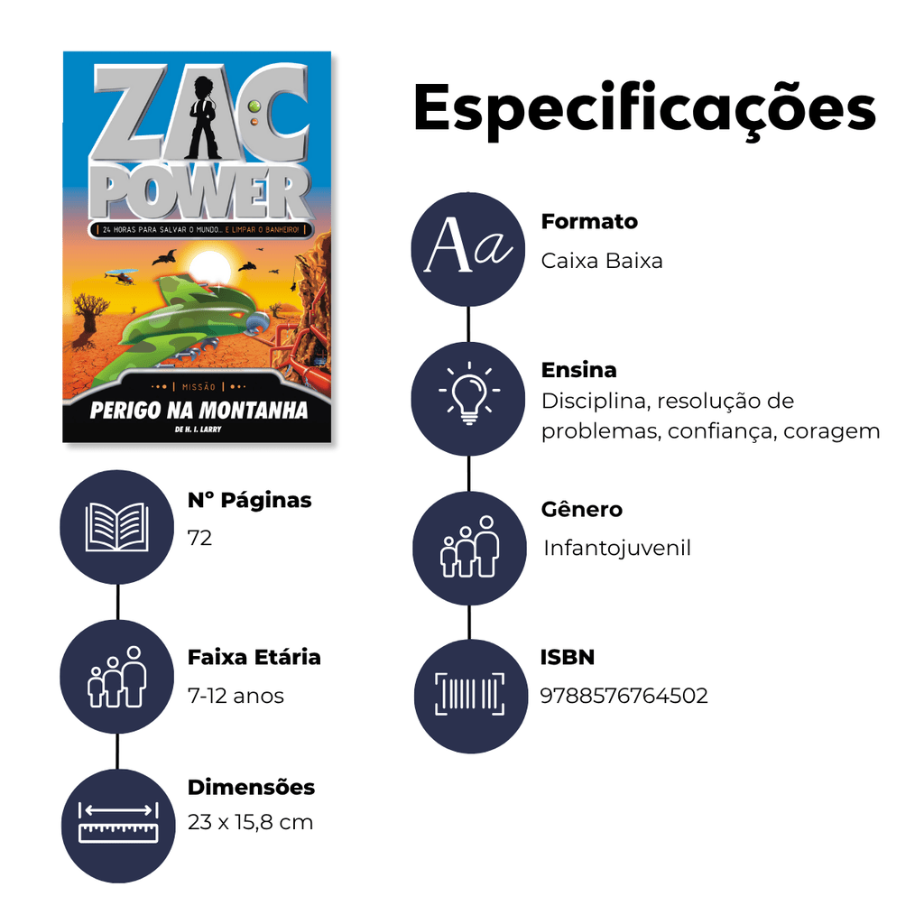 Zac Power - Perigo na Montanha - Editora Fundamento livro_infantil