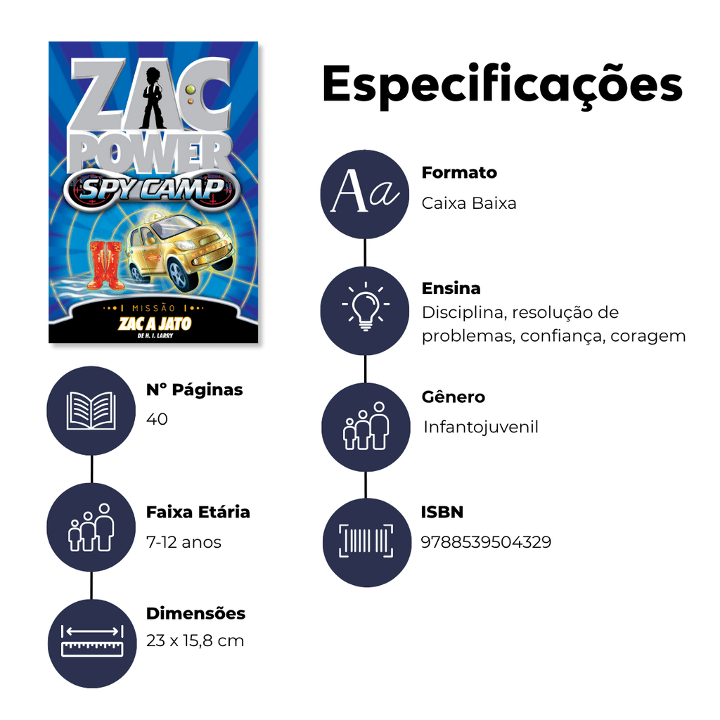 Zac Power Spy Camp - Zac a Jato - Editora Fundamento livro_infantil