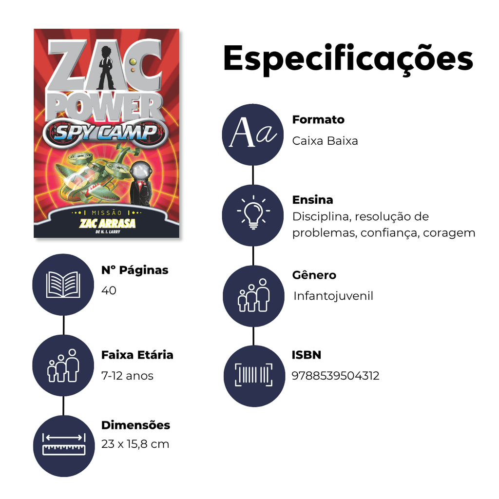 Zac Power Spy Camp - Zac Arrasa - Editora Fundamento livro_infantil