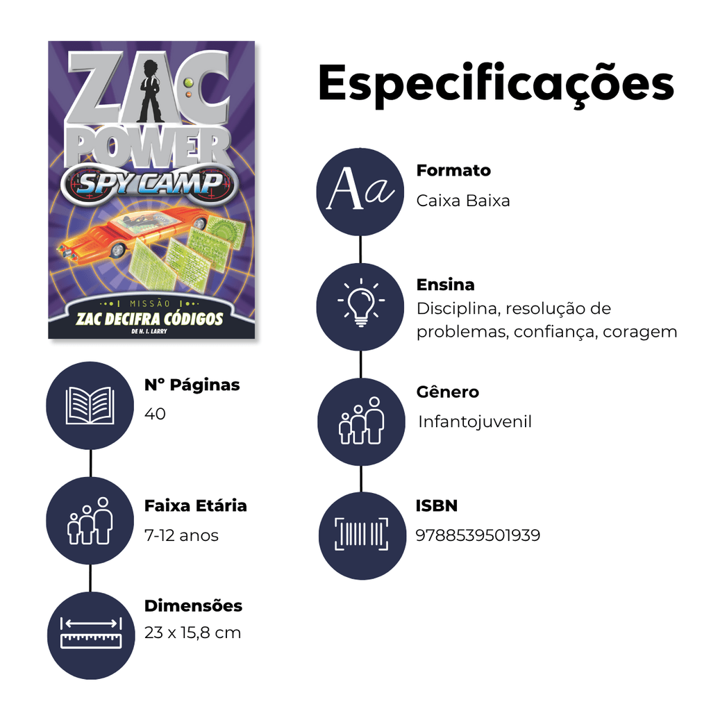 Zac Power Spy Camp - Zac Decifra Códigos - Editora Fundamento livro_infantil