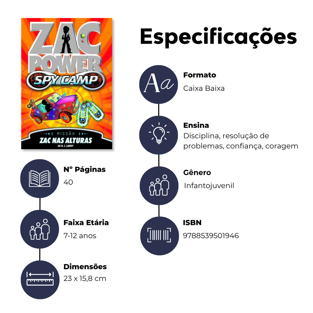 Zac Power Spy Camp - Zac Nas Alturas - Editora Fundamento livro_infantil