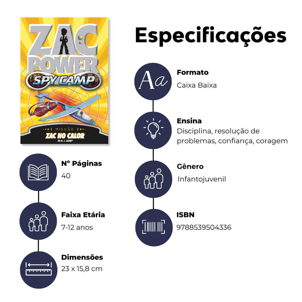 Zac Power Spy Camp - Zac no Calor - Editora Fundamento livro_infantil