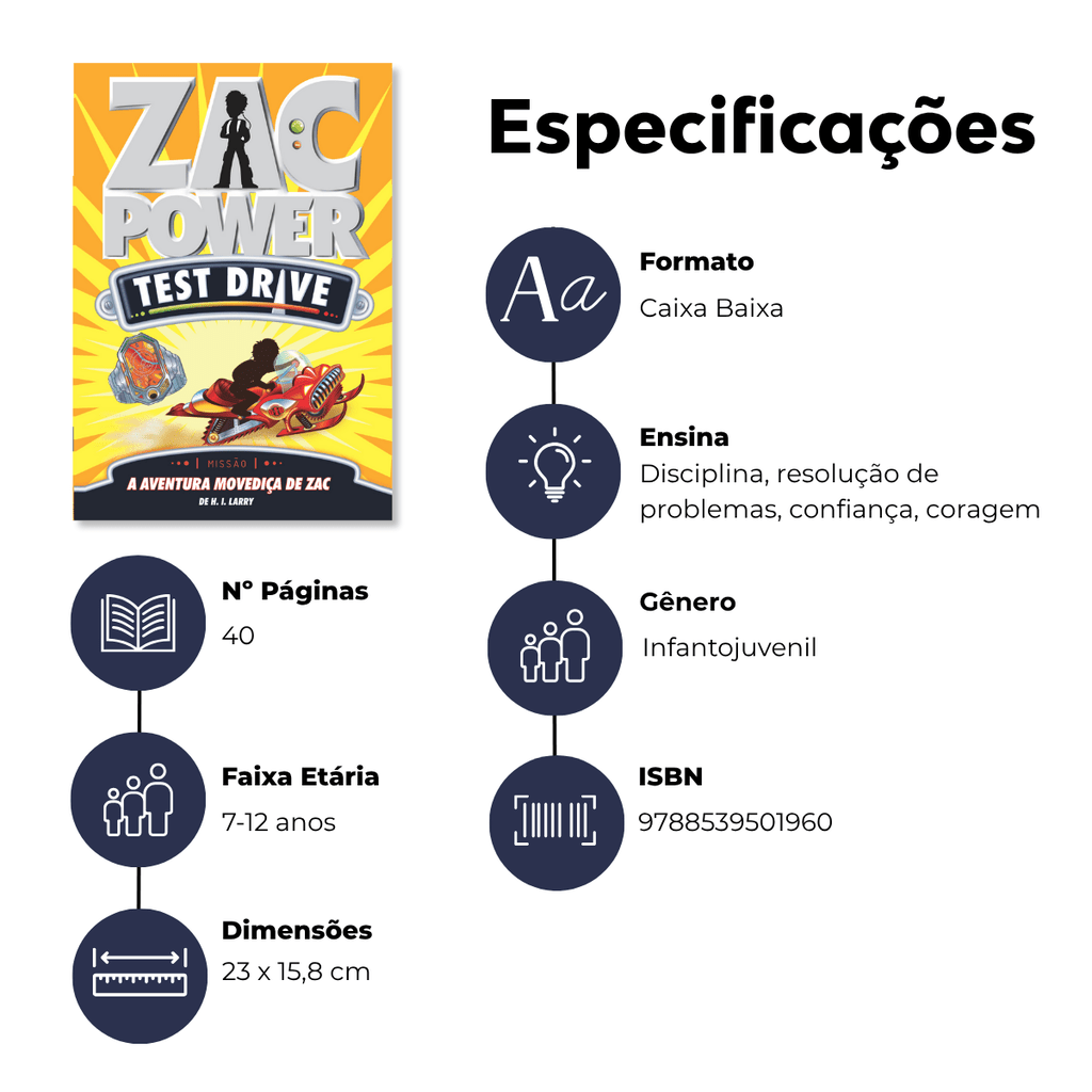Zac Power Test Drive - a Aventura Movediça de Zac - Editora Fundamento livro_infantil